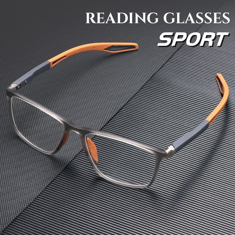 Sports smart progressive bifocal glasses orange frame