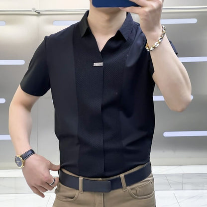 🎁👔Hot Sale 50% OFF⏳Men’s Business Casual Patchwork Shirt🔥🔥