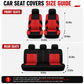⏰Car Seat Covers for 5 Seats Universal, Fabric Breathable Car Front & Rear Seat Protectors, Airbag Compatible, Full Protection, Fits Most Cars Trucks Vans SUVs, Red Gray Black Blue Seat Covers