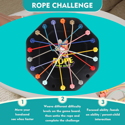 🧩 Rope Untangling Puzzle Game – Rope Challenge Brain Teaser Board Game, Parent-Child Interactive Desktop Game, Focus & Fine Motor Training Toy for Kids & Family