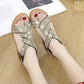 🎁New Year Sale 49% OFF⏳Anti-skid Soft Sole Rhinestone Wedge Heel Sandals