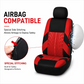 ⏰Car Seat Covers for 5 Seats Universal, Fabric Breathable Car Front & Rear Seat Protectors, Airbag Compatible, Full Protection, Fits Most Cars Trucks Vans SUVs, Red Gray Black Blue Seat Covers