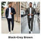 Men’s Casual Solid Color 2-Piece Set – Jacket & Pants
