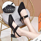Pointed toe ankle strap rhinestone sandals