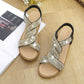 🎁New Year Sale 49% OFF⏳Anti-skid Soft Sole Rhinestone Wedge Heel Sandals