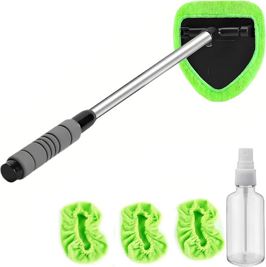 🚗  Last Day Special Price £9.78!!!⚡ Windscreen Cleaning Tool Set with Extendable Handle – Telescopic Long Reach, Streak-Free Wiping, Reusable Microfiber Pad 🧽