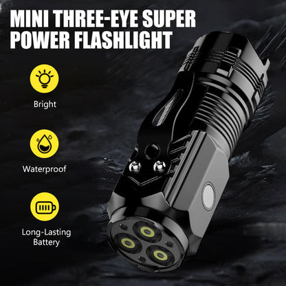 Mini Three-Eye Super Power Flashlight