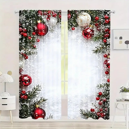 🎄Christmas Window Curtains 2-Piece Set for Home Decor