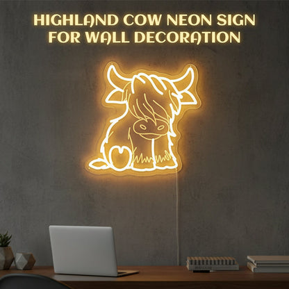 Highland Cow Neon Sign for Wall Decoration