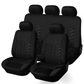 ⏰Car Seat Covers for 5 Seats Universal, Fabric Breathable Car Front & Rear Seat Protectors, Airbag Compatible, Full Protection, Fits Most Cars Trucks Vans SUVs, Red Gray Black Blue Seat Covers