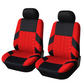 ⏰Car Seat Covers for 5 Seats Universal, Fabric Breathable Car Front & Rear Seat Protectors, Airbag Compatible, Full Protection, Fits Most Cars Trucks Vans SUVs, Red Gray Black Blue Seat Covers