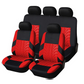 ⏰Car Seat Covers for 5 Seats Universal, Fabric Breathable Car Front & Rear Seat Protectors, Airbag Compatible, Full Protection, Fits Most Cars Trucks Vans SUVs, Red Gray Black Blue Seat Covers