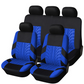 ⏰Car Seat Covers for 5 Seats Universal, Fabric Breathable Car Front & Rear Seat Protectors, Airbag Compatible, Full Protection, Fits Most Cars Trucks Vans SUVs, Red Gray Black Blue Seat Covers
