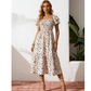 ✨Square Neck Floral Midi Dress – Smocked Bodice, Flowy Tiered Skirt, Romantic 🌸