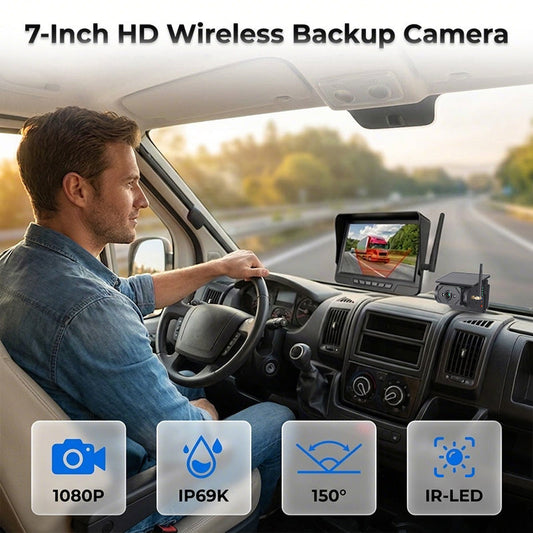 🌿 Eco-Friendly Solar Backup Camera – Charges Even on Cloudy Days, 2.4GHz Digital Wireless, Night Vision Up to 50ft – Perfect for Trailers, SUVs & Work Trucks 🌙⛈️