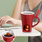 Ceramic Chocolate and Cheese Fondue Melter Mug with Fork