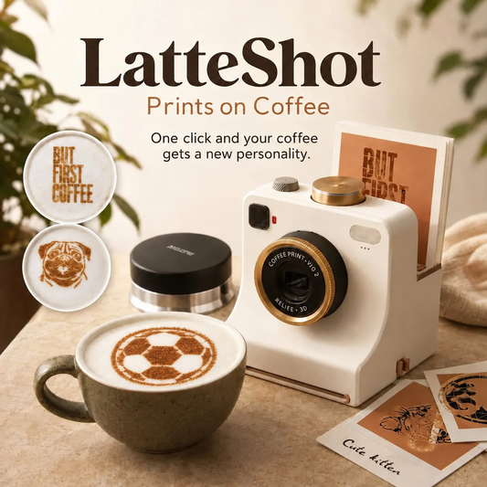 Retro Coffee Art Camera – Mechanical Latte Art Stencil Printer