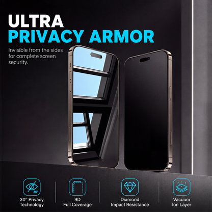 Privacy Screen Protector, Tempered Glass, Auto Dust Removal, Anti-Spy